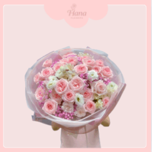 Bó hoa hồng pastel ngọt ngào