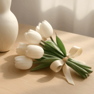 Bó hoa Tulip trắng giả Hàn Quốc