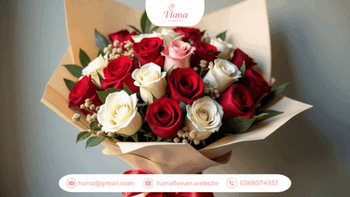 Bó hoa cho ngày lễ tốt nghiệp với hoa hồng