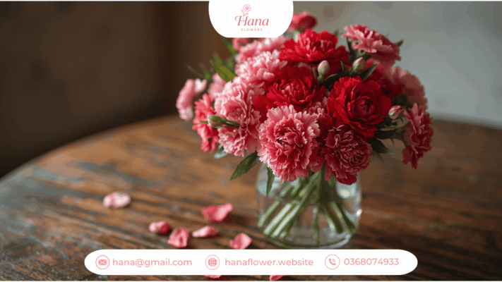 Bó hoa cẩm chướng cho sự kiện