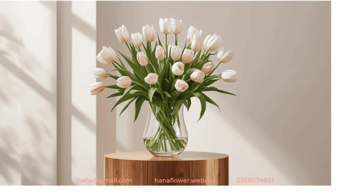 Lẵng hoa tulip sự kiện hiện đại